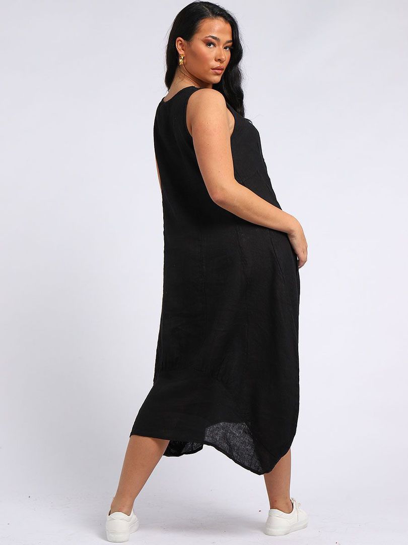 Gabriella Linen Dress Black image 2
